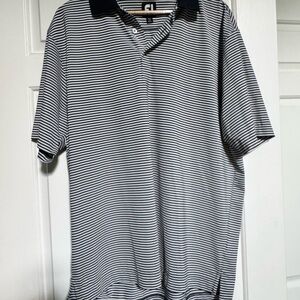 FootJoy Black and White Polo Shirt for Golf